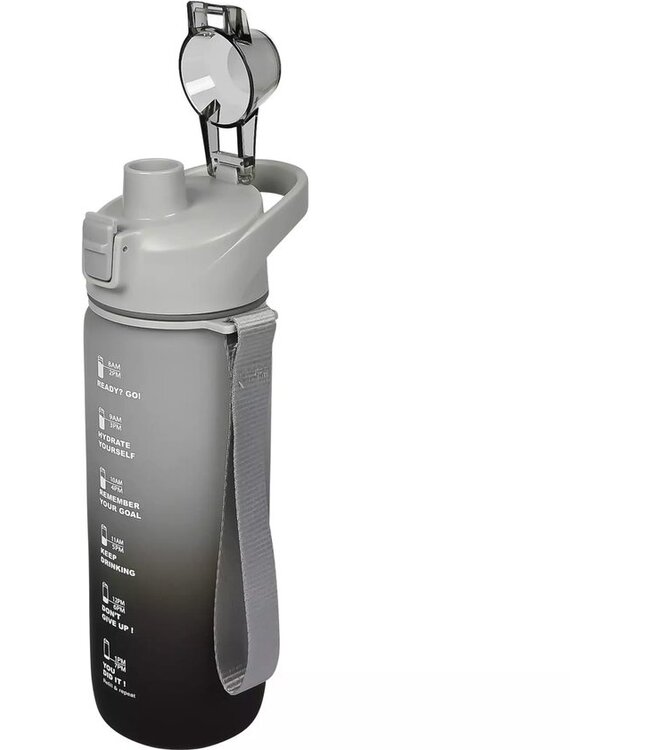 Benson Drinkfles 750 ml - Zwart/Grijs - Met Zeef en Draaglus