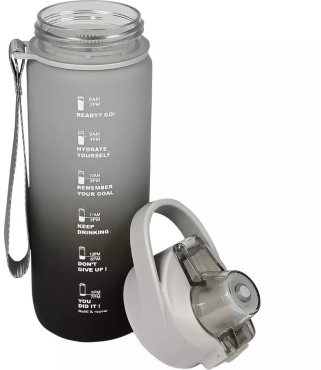Benson Drinkfles 750 ml - Zwart/Grijs - Met Zeef en Draaglus
