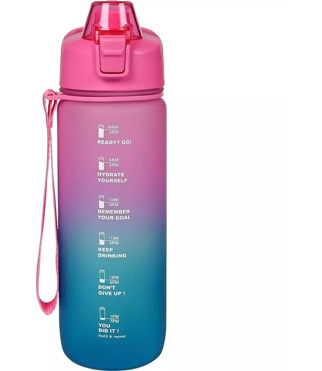 Benson Drinkfles 750 ml - Blauw/Roze - Met Zeef en Draaglus