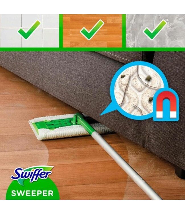 Swiffer Starterskit vloerwisser met 8 Stofdoeken en 3 Natte Doeken