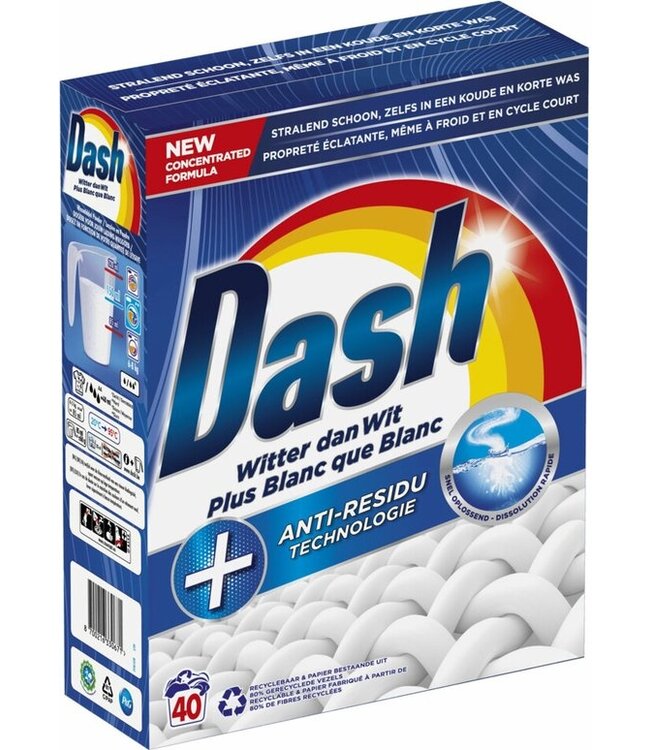 Dash Witter dan Wit - Waspoeder - 2,4kg - 40 wasbeurten
