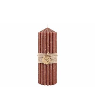 Cosy & Trendy Kaars geribbeld - dia.7H20cm - Bruin