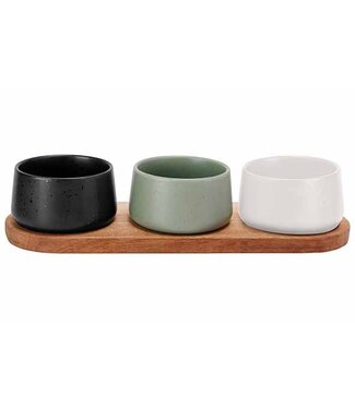 Cosy & Trendy Aperoset - 4 delig - serveerplank met 3 kommetjes - Copy
