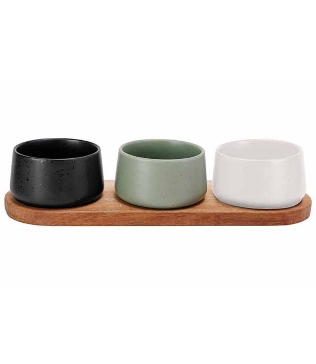 Cosy & Trendy Aperoset - 4 delig - serveerplank met 3 kommetjes - Copy