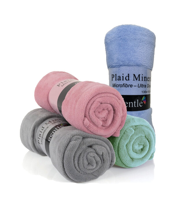 Plaid Mineral 130x150cm – 4 Kleuren | Lichtgewicht Fleece Deken 100% Polyester