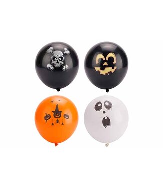 Cosy @ Home Ballon -set 24 - Oranje Zwart Wit  - 30cm – PVC