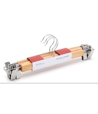 Maxime Home Houten Kleerhangers met Klemmen- set van 3