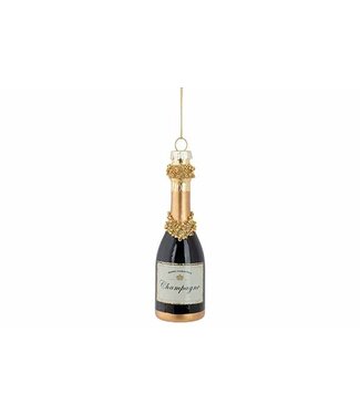 Cosy @ Home Champagnefles Hanger Zwart – Glas – 12 cm