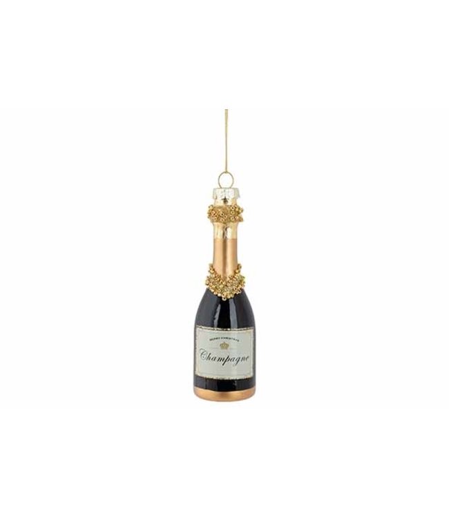 Cosy @ Home Champagnefles Hanger Zwart – Glas – 12 cm
