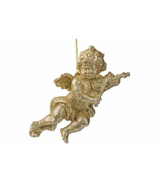 Cosy @ Home Engel Hanger Viool Goud Glitter – 30 cm