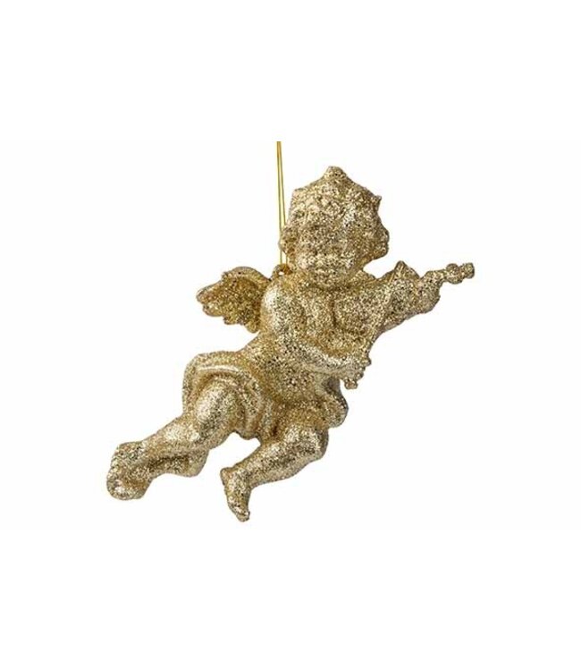 Cosy @ Home Engel Hanger Viool Goud Glitter – 30 cm