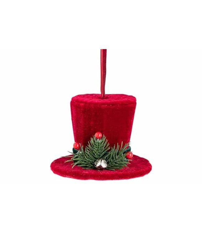 Cosy @ Home Fluwelen Hoed Hanger Donkerrood – 8,5 cm