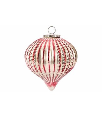 Cosy @ Home Glazen Tol Hanger Goud-Rood – 14 cm