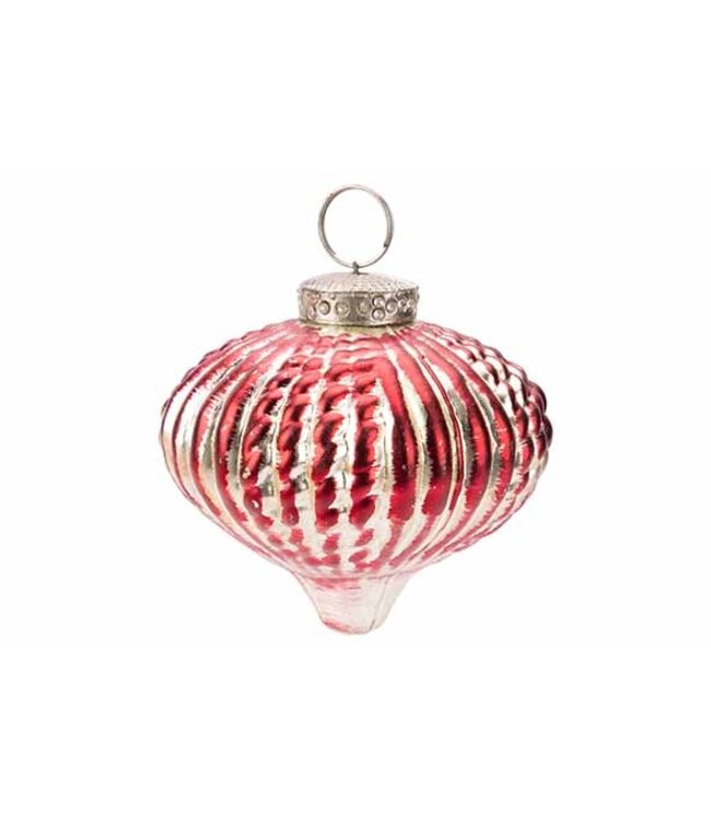 Cosy @ Home Glazen Tol Hanger Goud-Rood – 8 cm