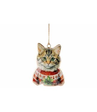 Cosy @ Home Vintage Kat Hanger Rood/Wit – 10 cm