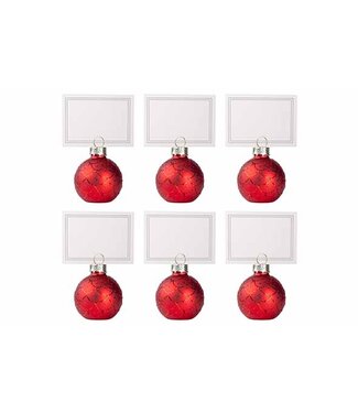 Cosy @ Home Kaarthouders  4 cm-   Set van 6  - Rood  - Glas