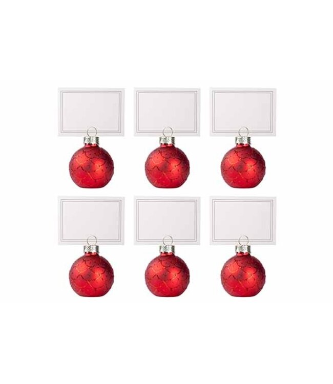 Cosy @ Home Kaarthouders  4 cm-   Set van 6  - Rood  - Glas