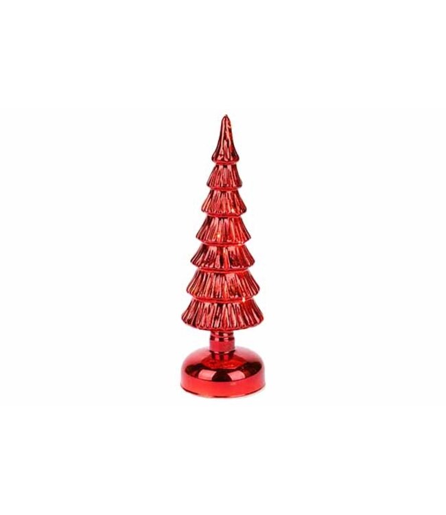 Cosy @ Home Antieke Kerstboom Rood 27cm Glas