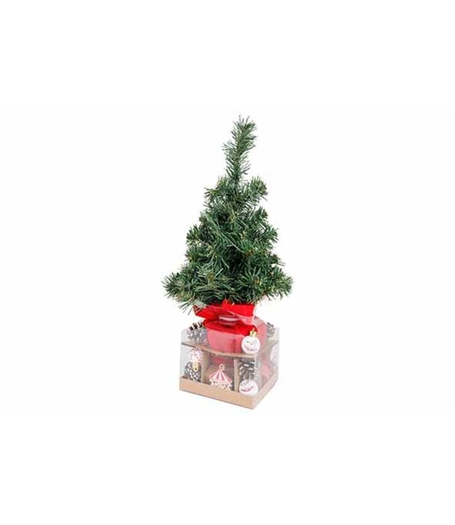 Cosy @ Home Kunstkerstboom 46cm + 27 Decoraties Rood