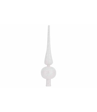 Cosy @ Home Witte Glitter Boomtopper 23cm Kunststof