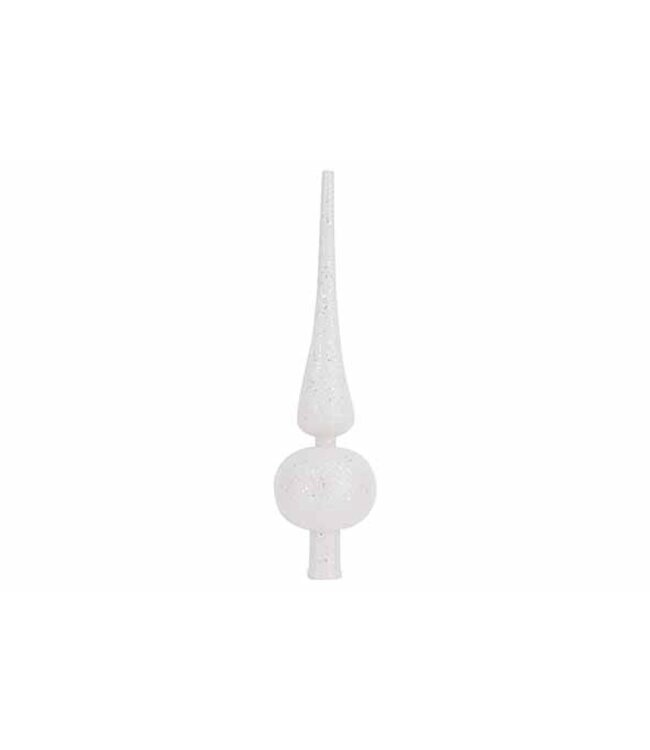 Cosy @ Home Witte Glitter Boomtopper 23cm Kunststof