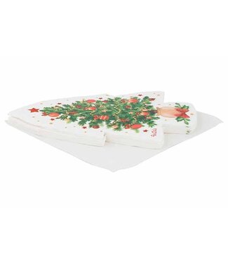 Cosy & Trendy Servetten Kerstboomvorm Rood/Groen – Set 16
