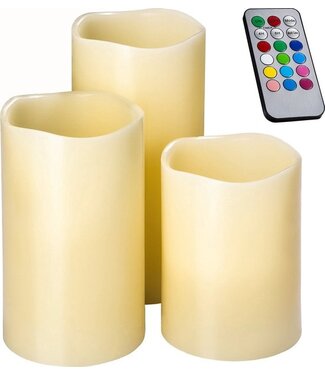 Benson LED kaarsen set - RGB - met afstandsbediening - 3 stuks