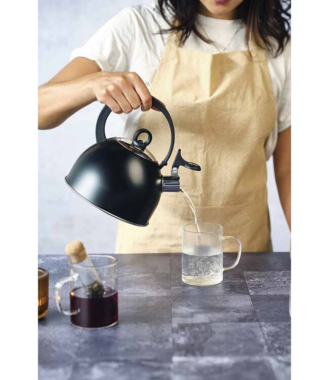 Cosy & Trendy Fluitketel Zwart 1,7L – RVS met Nylon Handvat Ø18 x H21,5 cm