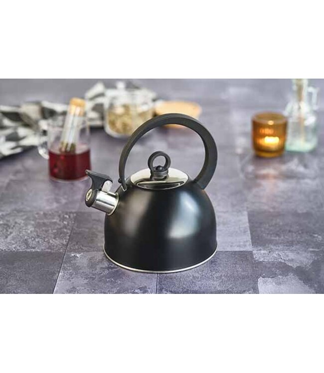 Cosy & Trendy Fluitketel Zwart 1,7L – RVS met Nylon Handvat Ø18 x H21,5 cm