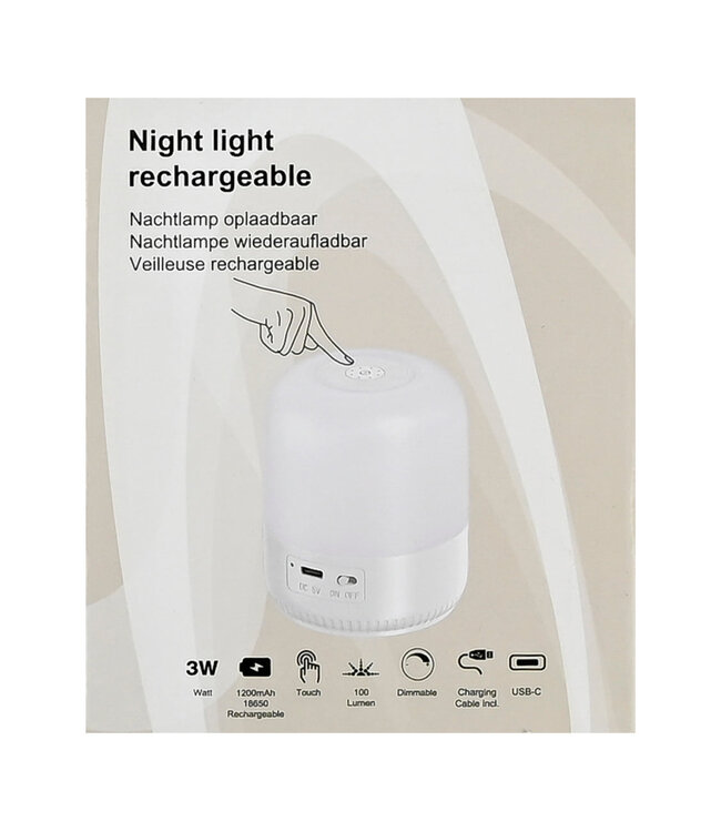 Benson Mini Nachtlamp Dimbaar Oplaadbaar – 100 Lumen LED