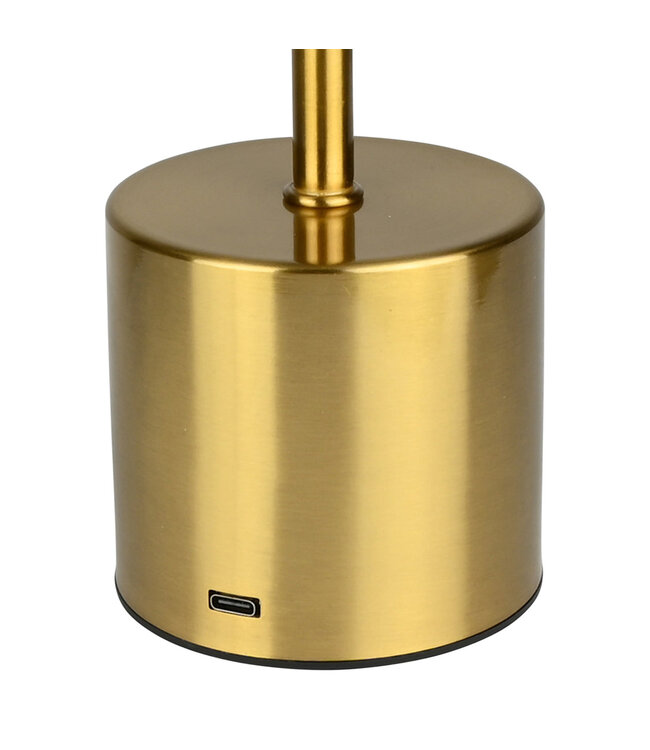 Benson Oplaadbare Dimbare Tafellamp Metaal Goud – LED Sfeerlamp