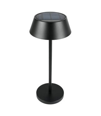 Benson Solar Tafellamp Metaal Zwart – Oplaadbare LED Sfeerlamp