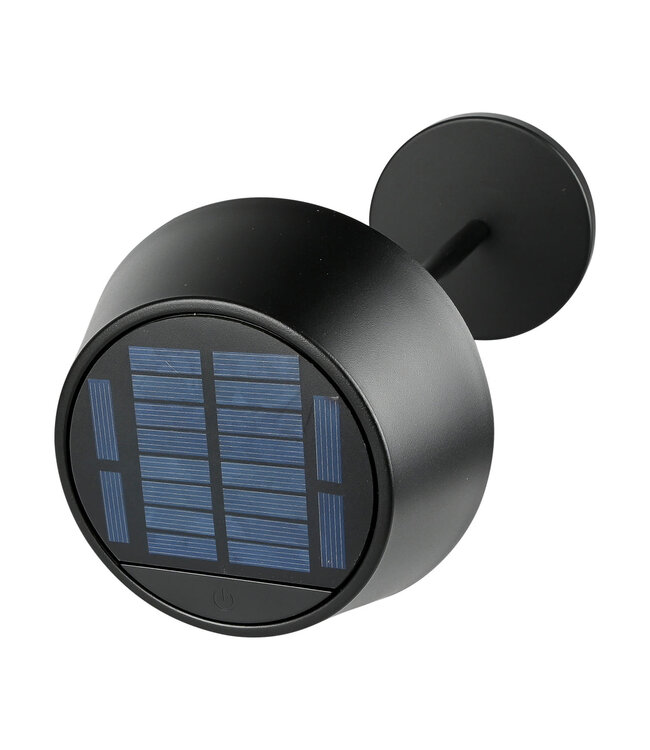 Benson Solar Tafellamp Metaal Zwart – Oplaadbare LED Sfeerlamp