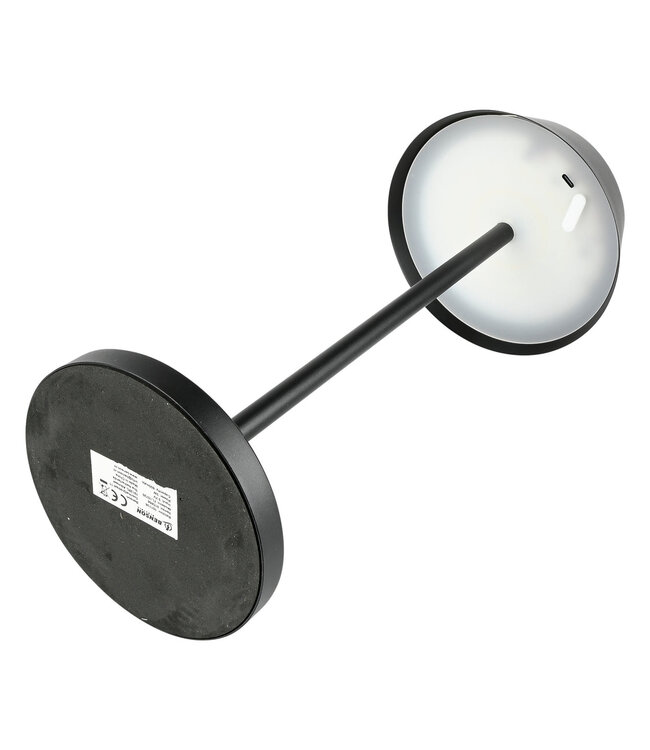 Benson Solar Tafellamp Metaal Zwart – Oplaadbare LED Sfeerlamp