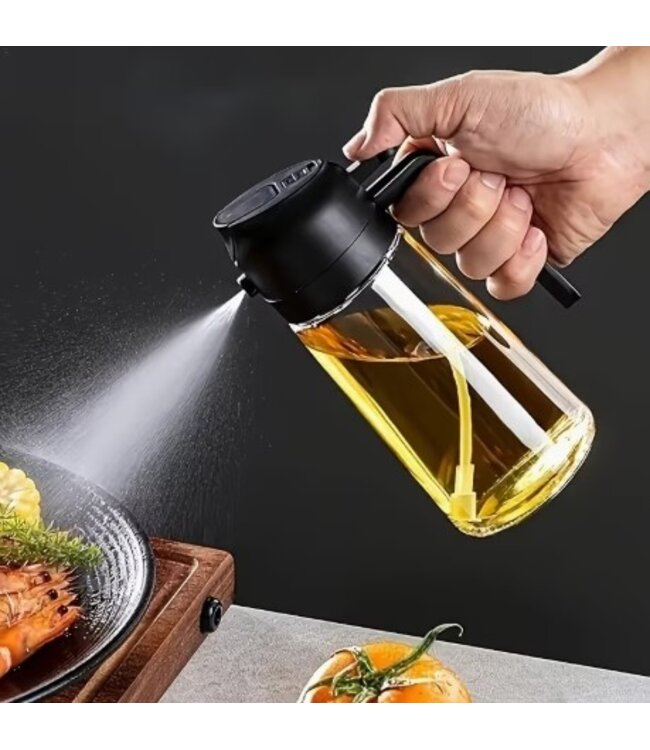 Benson Olieschenker 2-in-1 Zwart – Olie Spray & Gietfles in Één