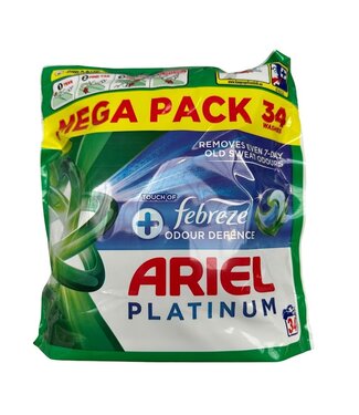 Ariel Platinum Pods + Touch of Febreze Odour Defence  - 34 Wasbeurten