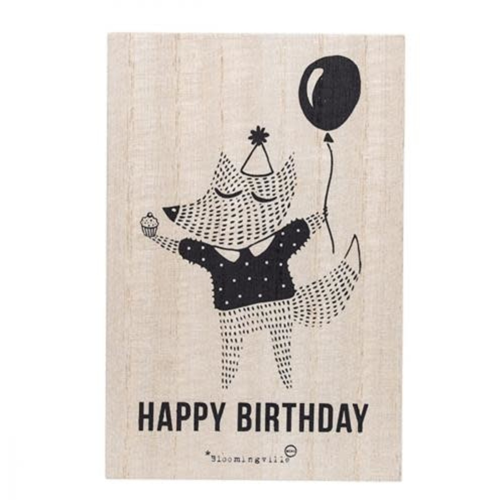 BLOOMINGVILLE BLOOMINGVILLE - Happy Birthday - Carte en bois