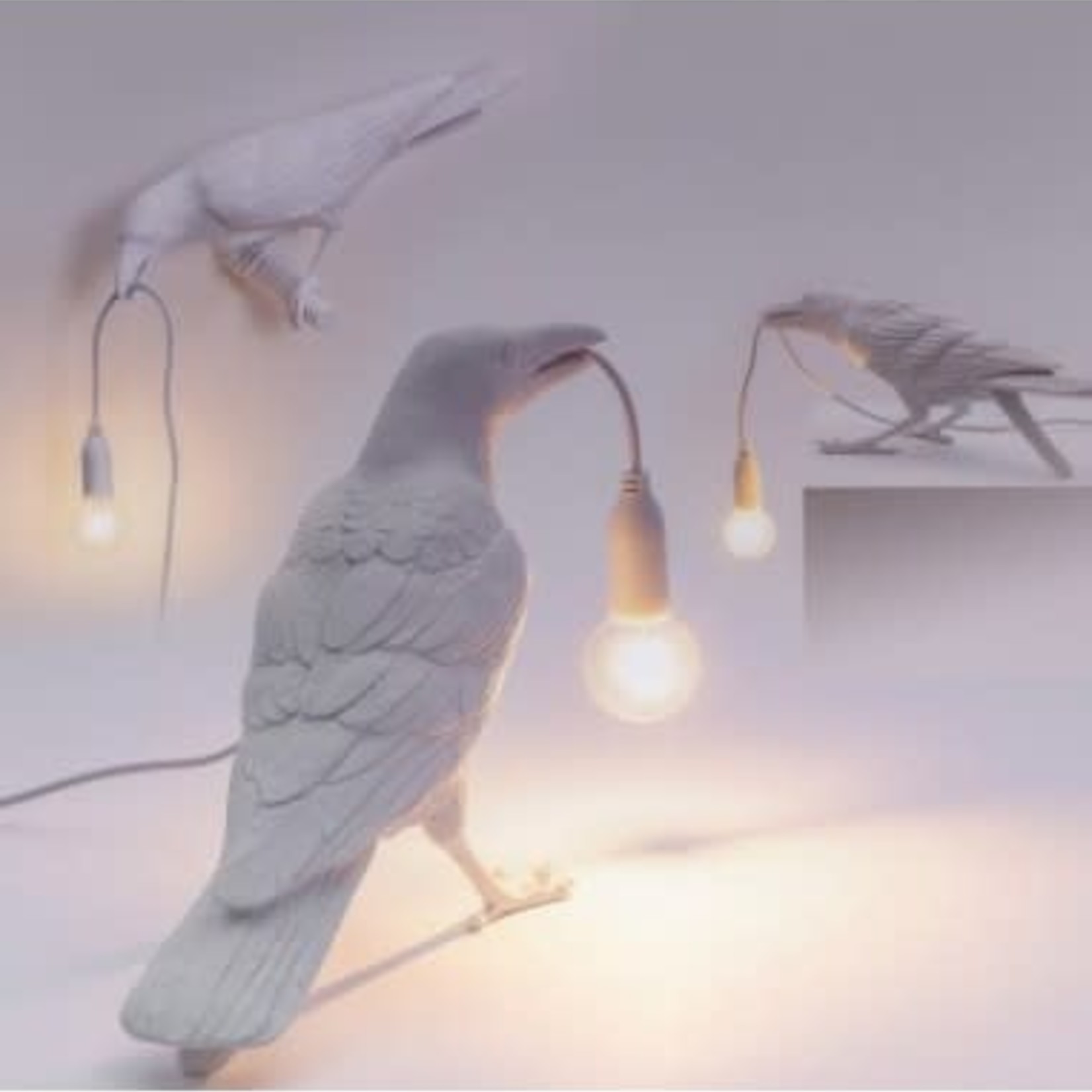 SELETTI SELETTI - The bird lamp - looking left - White