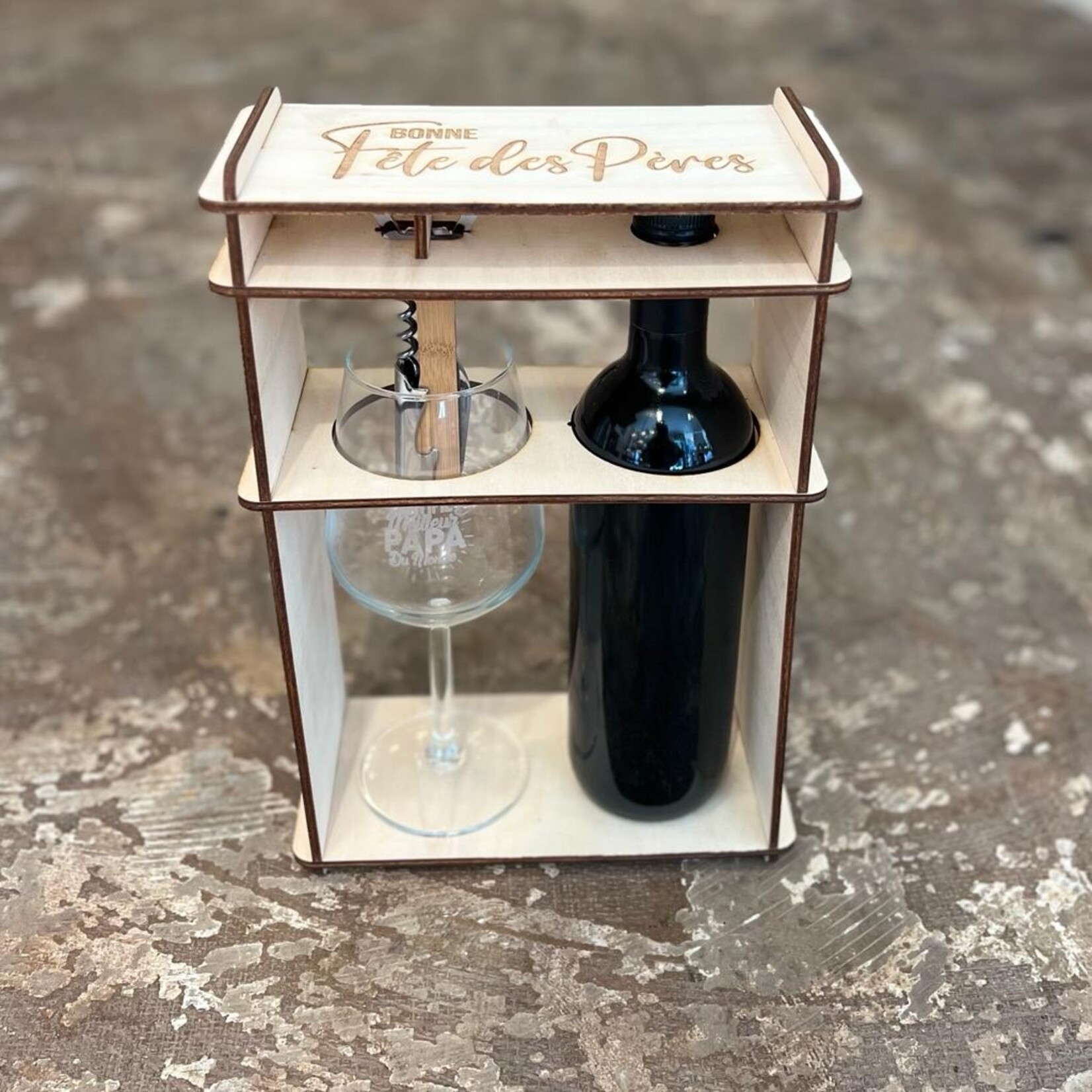 One Of A Kind LASERCUT - Pack bouteille de vin spécial Fête des pères - Vin NON compris