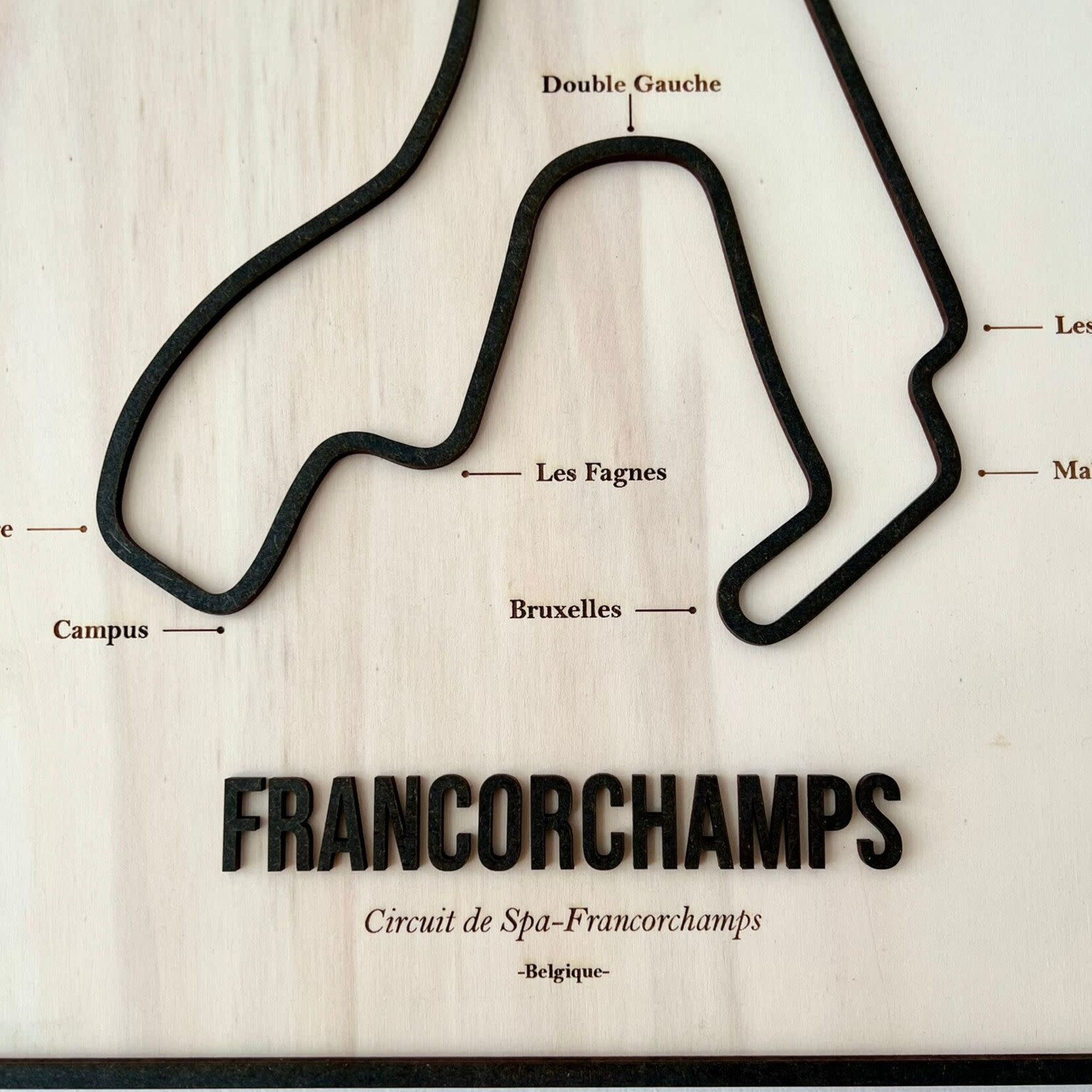 One Of A Kind LASERCUT - Tableau Circuit de Spa-Francorchamps - A3