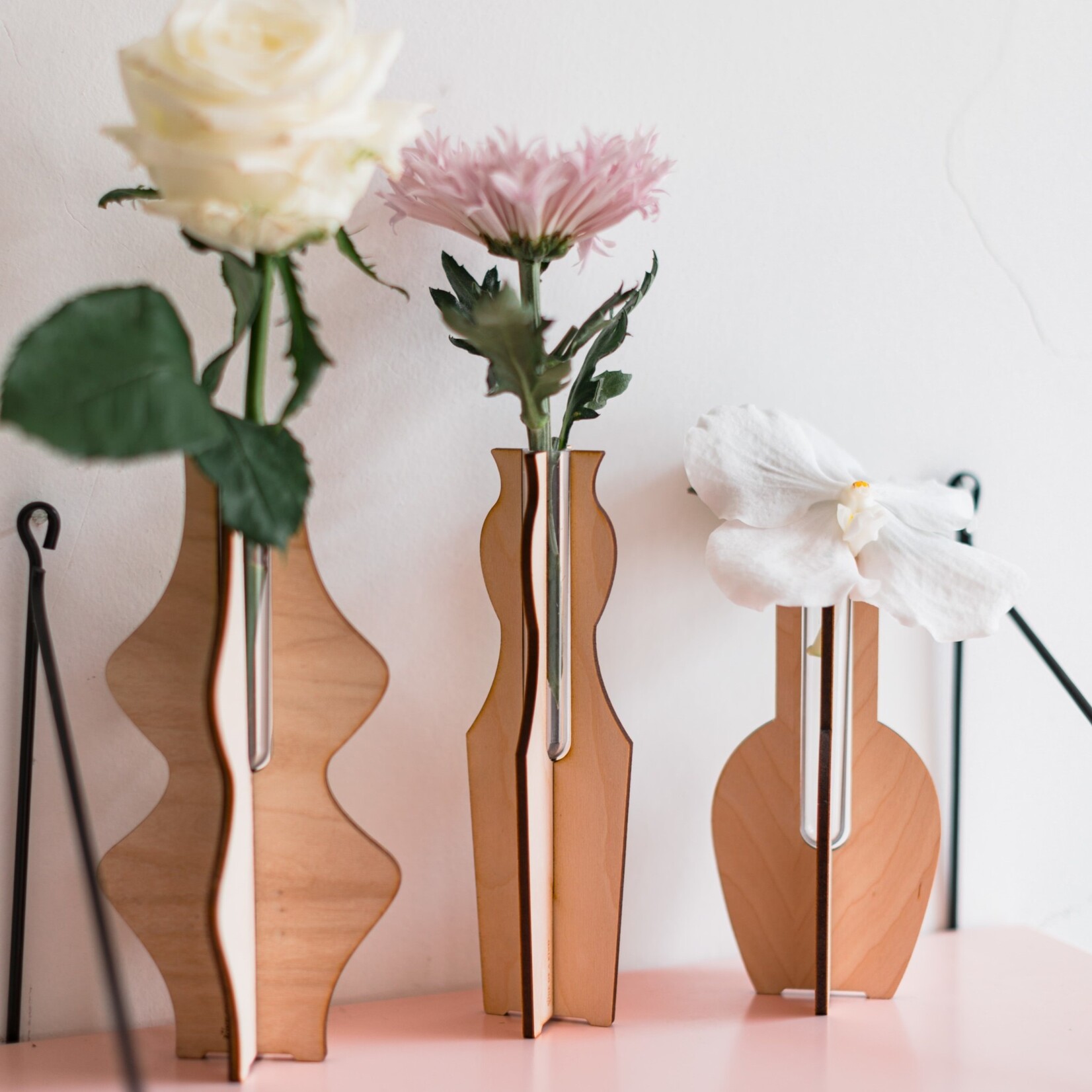 One Of A Kind LASERCUT - Wooden Vase - Modern Shapes