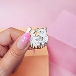 MALICIEUSE Malicieuse - Pin's chat blanc