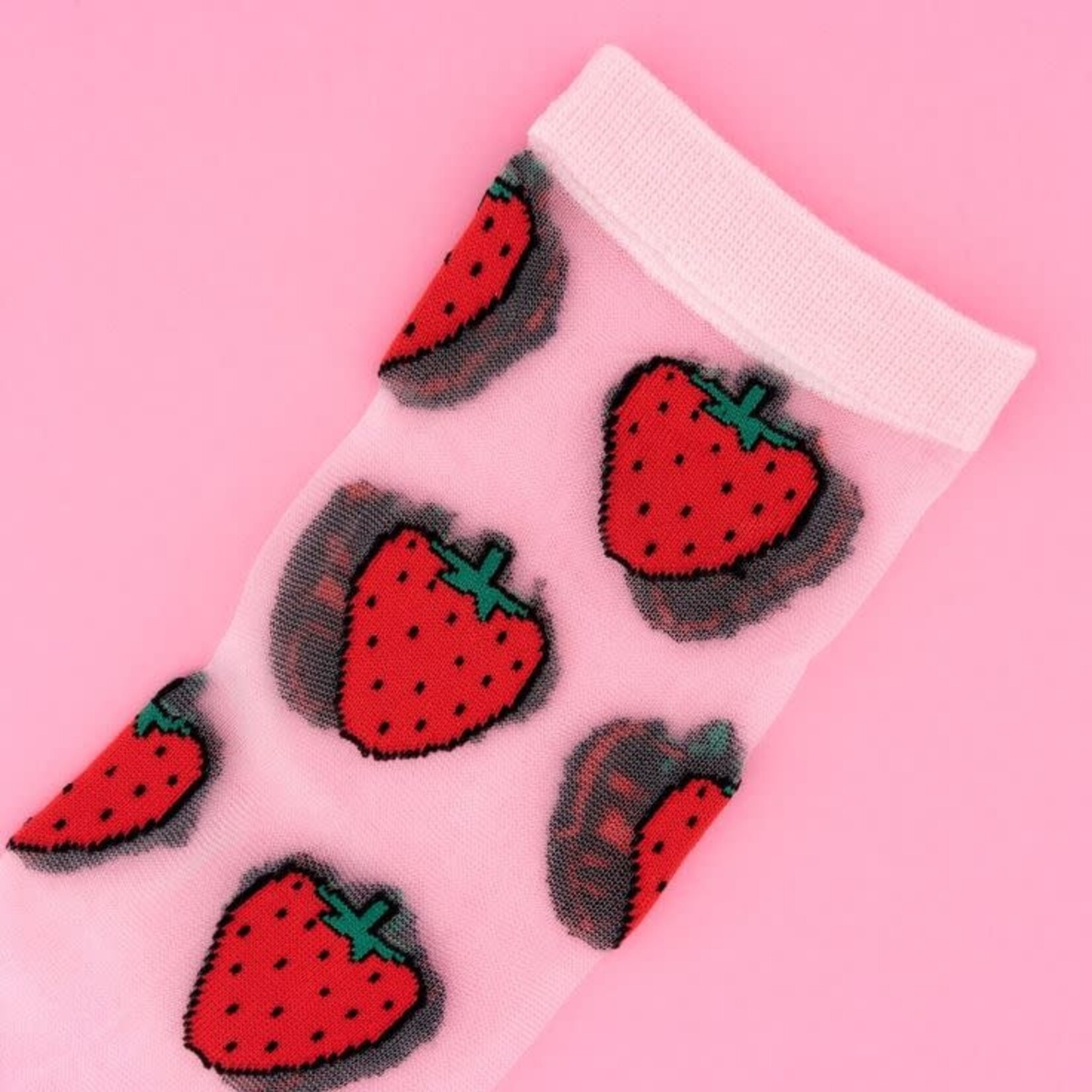 coucou suzette Coucou Suzette - Chaussettes transparentes Fraise  - 36/40