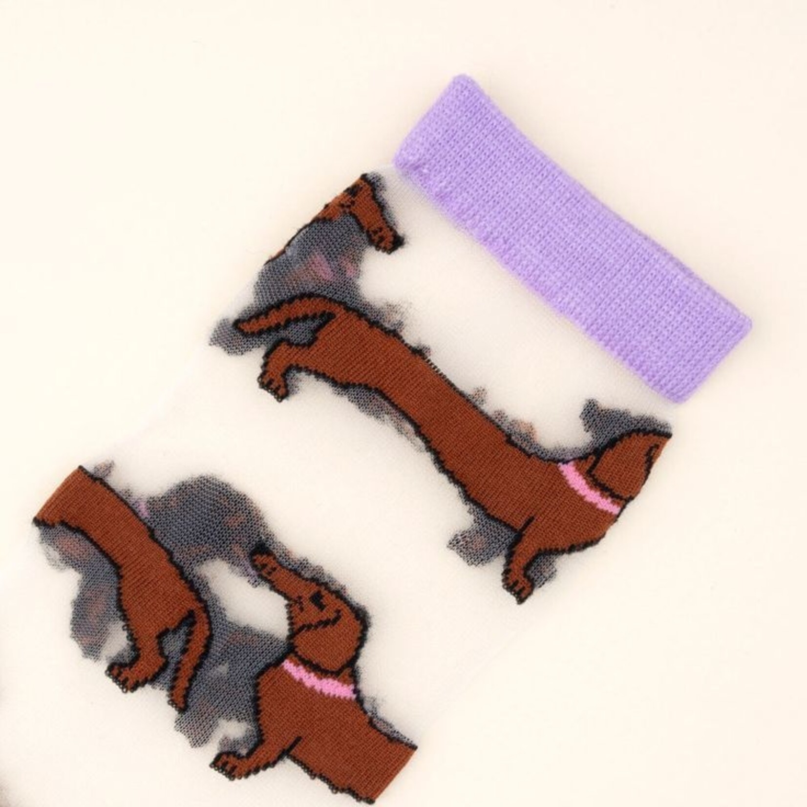coucou suzette Coucou Suzette - Chaussettes transparentes Teckel  - 36/40