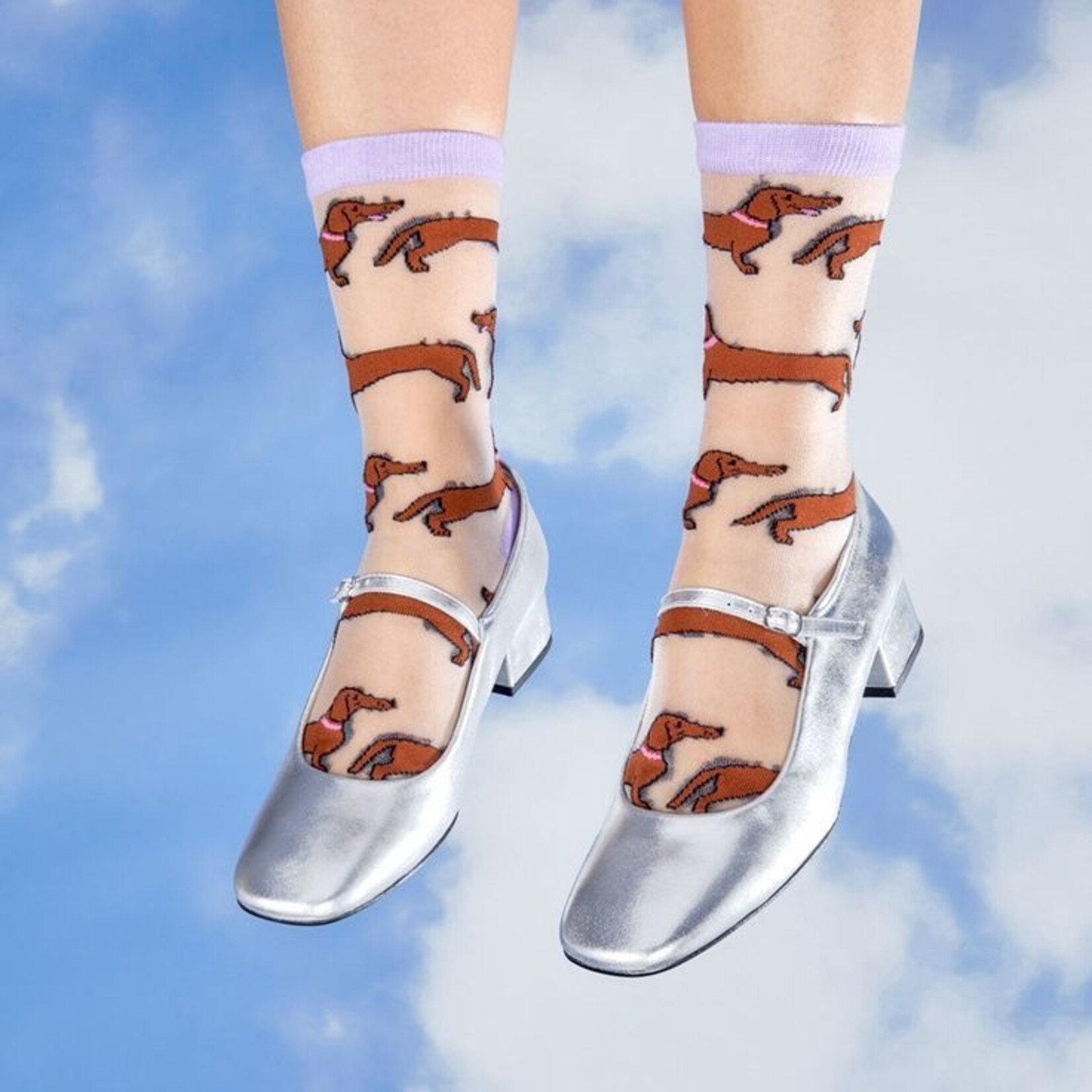 coucou suzette Coucou Suzette - Chaussettes transparentes Teckel  - 36/40