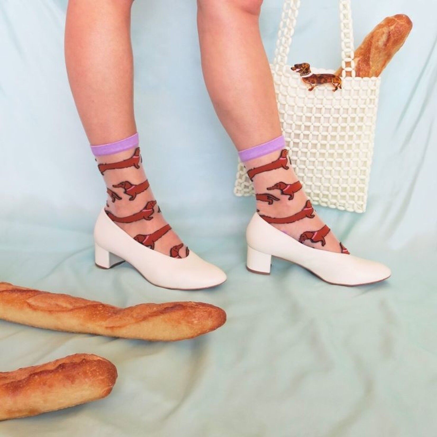 coucou suzette Coucou Suzette - Chaussettes transparentes Teckel  - 36/40