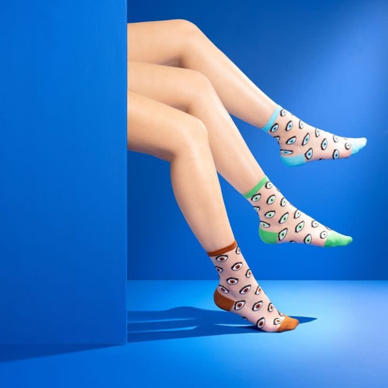 coucou suzette Coucou Suzette - Chaussettes transparentes Oeil - Vert  - 36/40