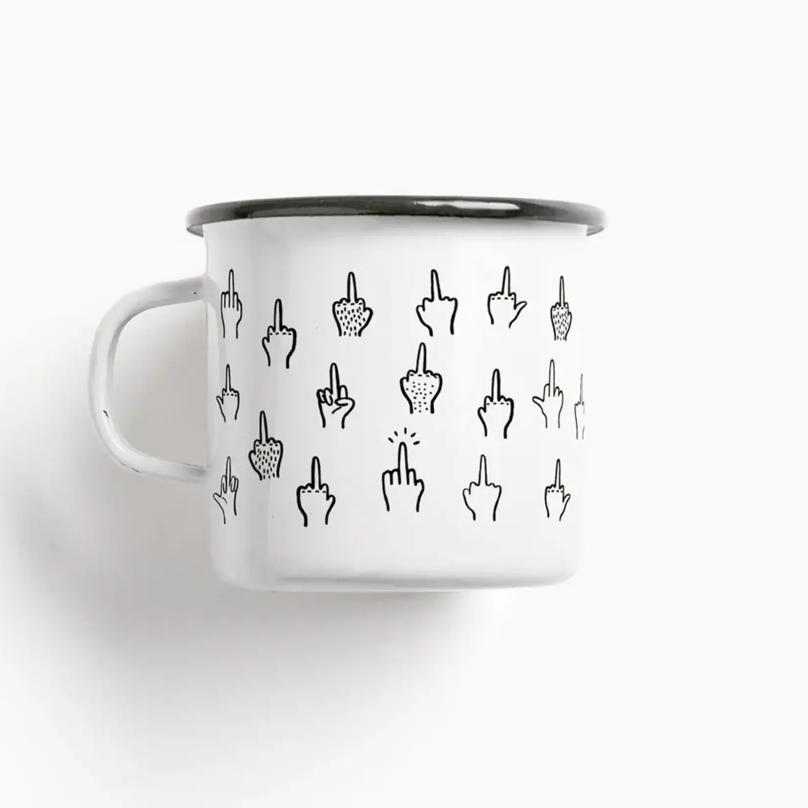 TYPEALIVE Mug émaillé - Doigts d'honneur
