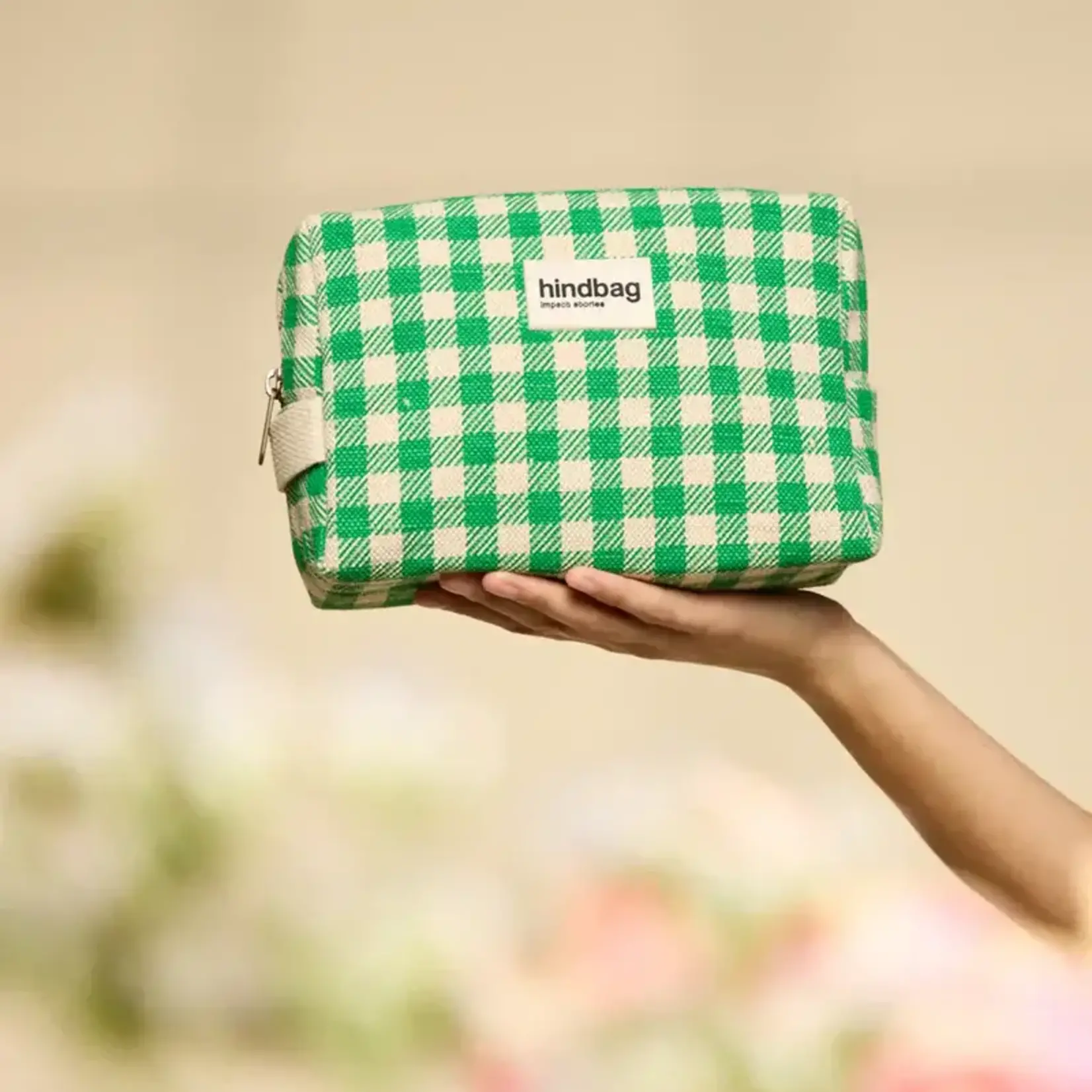 HINDBAG HINDBAG - Trousse de toilette Léon - Vichy vert
