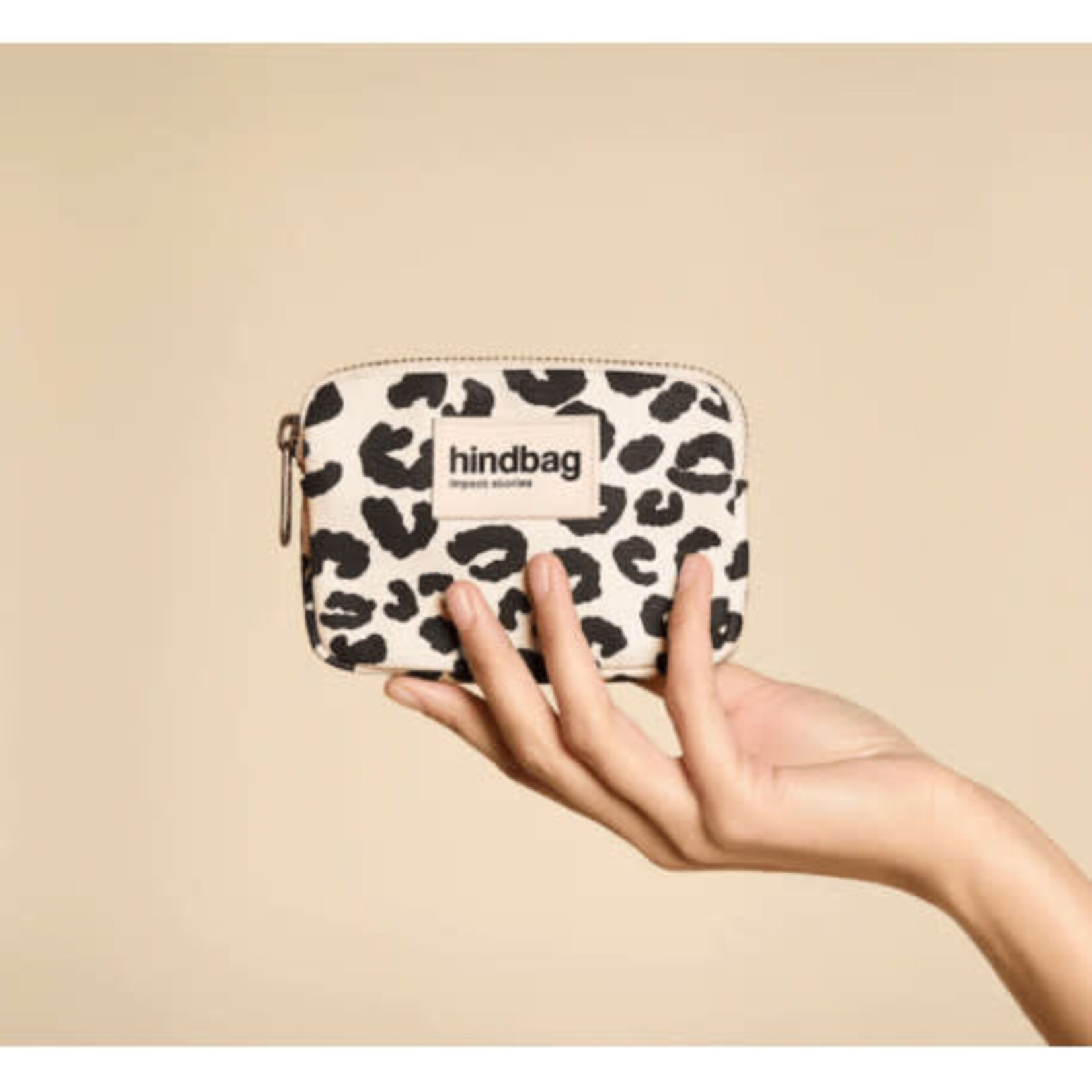HINDBAG HINDBAG - Porte monnaie Lili - Leopard Ecru